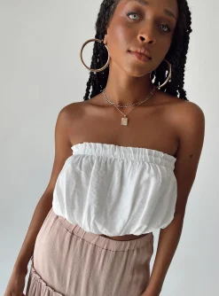 Princess Polly Stockard Strapless Top  White Store