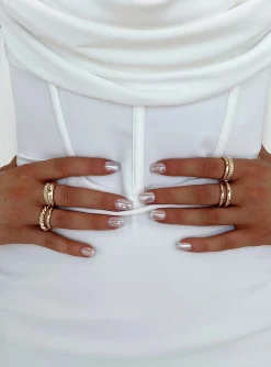 Princess Polly Strait Ring Pack Gold Hot