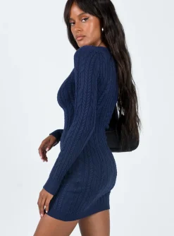 Princess Polly Strait Sweater Dress Navy Store