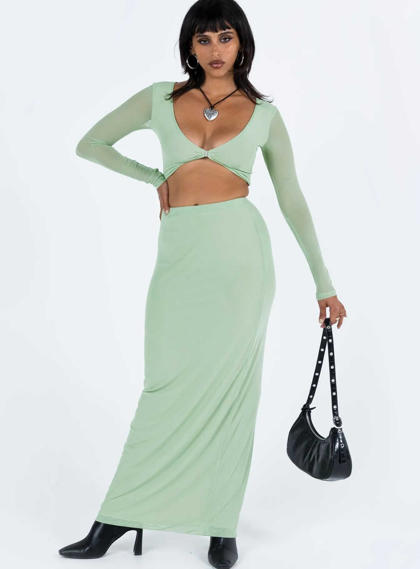 Princess Polly Strand Set Green Hot