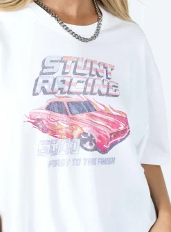 Princess Polly Stunt Racer Tee Ivory Outlet