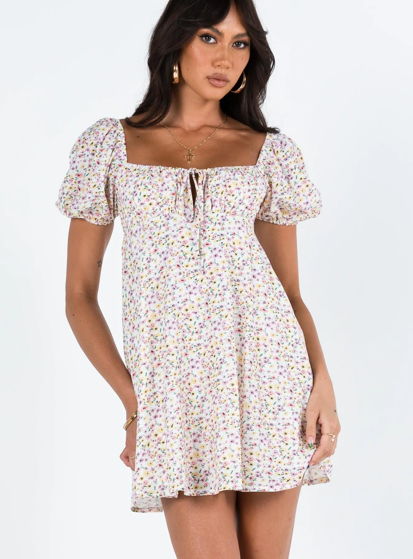 Princess Polly Sudarso Mini Dress Yellow Floral Fashion