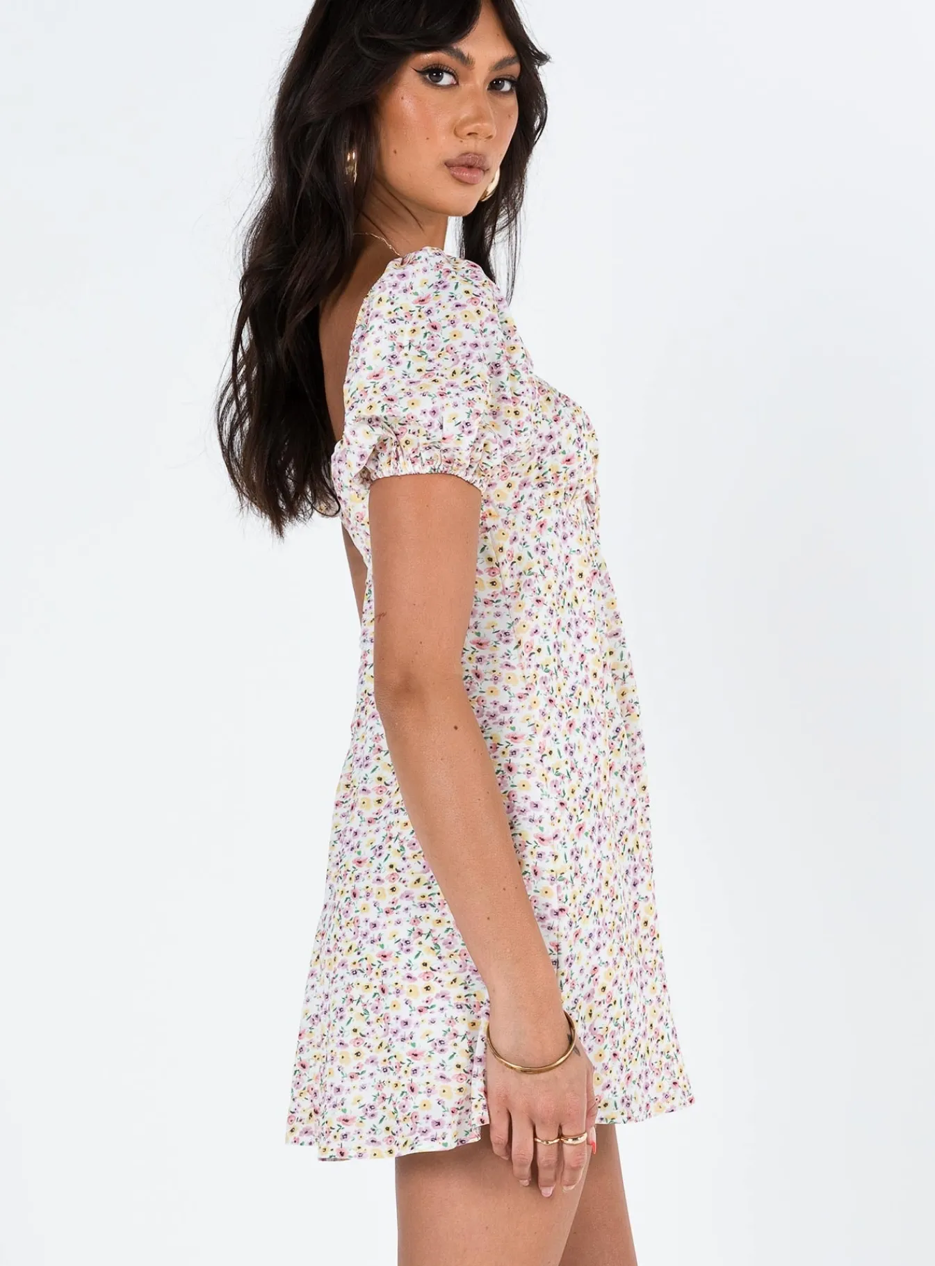 Princess Polly Sudarso Mini Dress Yellow Floral Fashion