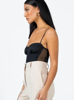Princess Polly Sudol Bodysuit Black Clearance