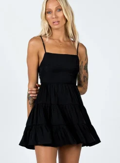 Princess Polly Summer Break Mini Dress  Black Cheap