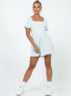 Princess Polly Summer Nights Mini Dressfloral   Blue Store