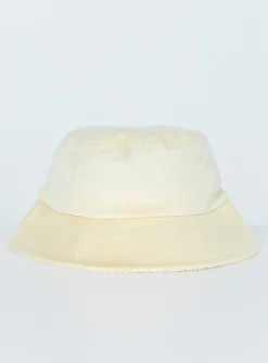 Princess Polly Summer Salt Terry Bucket Hat  Cream Clearance