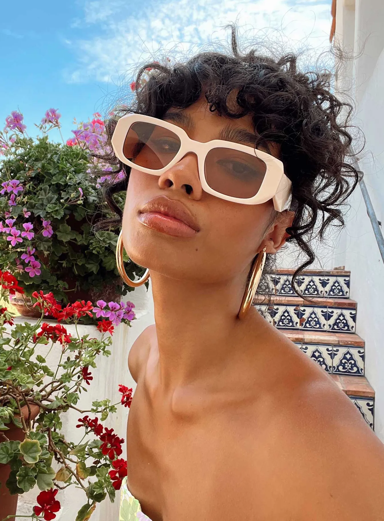 Princess Polly Summerside Sunglasses Cream Fashion