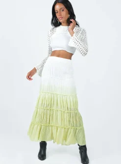 Princess Polly Sun Down Mid Rise Maxi Skirtombre   Green Sale