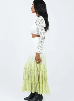 Princess Polly Sun Down Mid Rise Maxi Skirtombre   Green Sale
