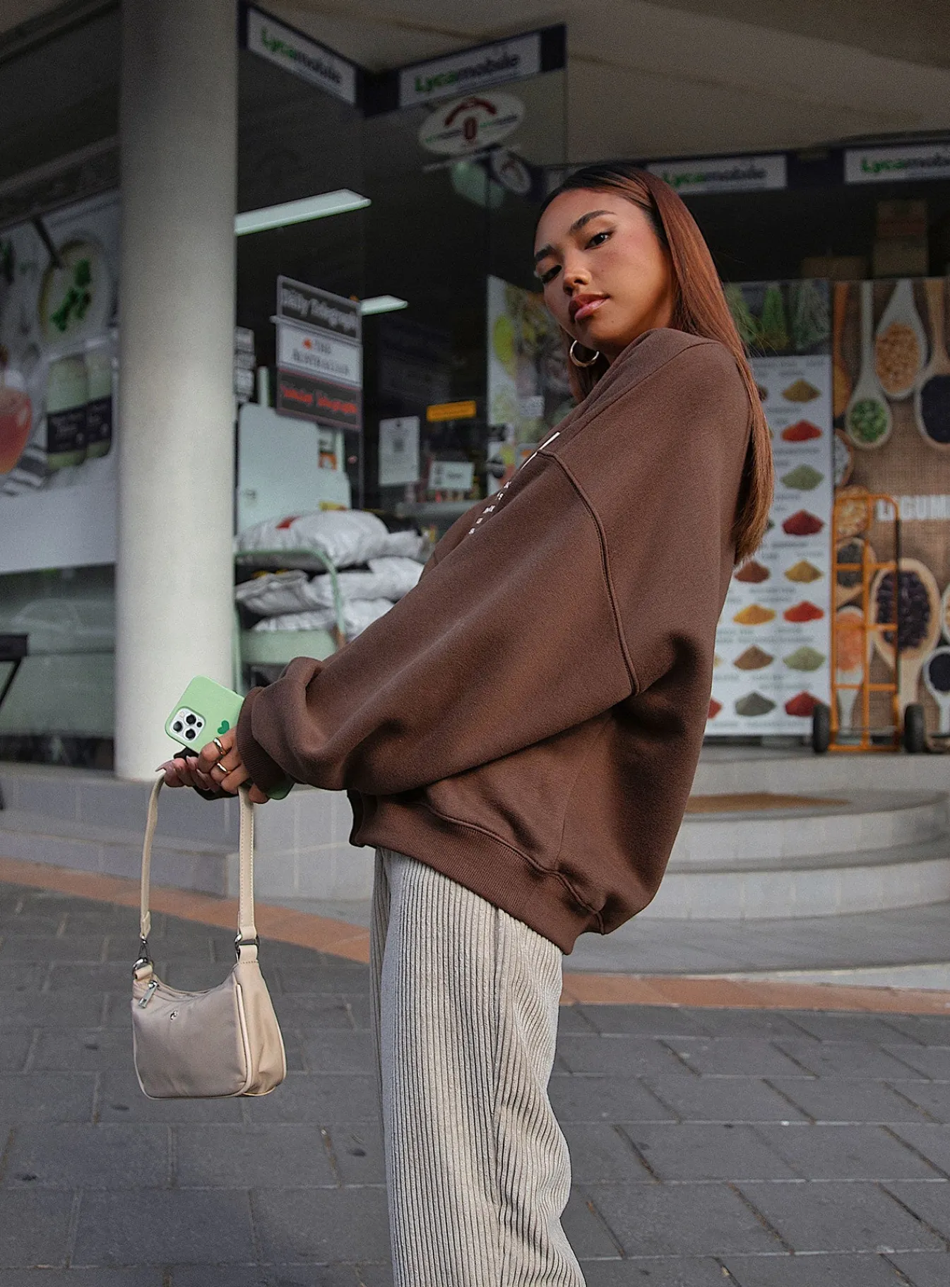 Princess Polly Sunday Funday Sweatshirt Brown Hot