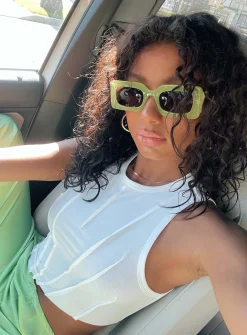Princess Polly Sunset Daze Sunglasses  Green Sale
