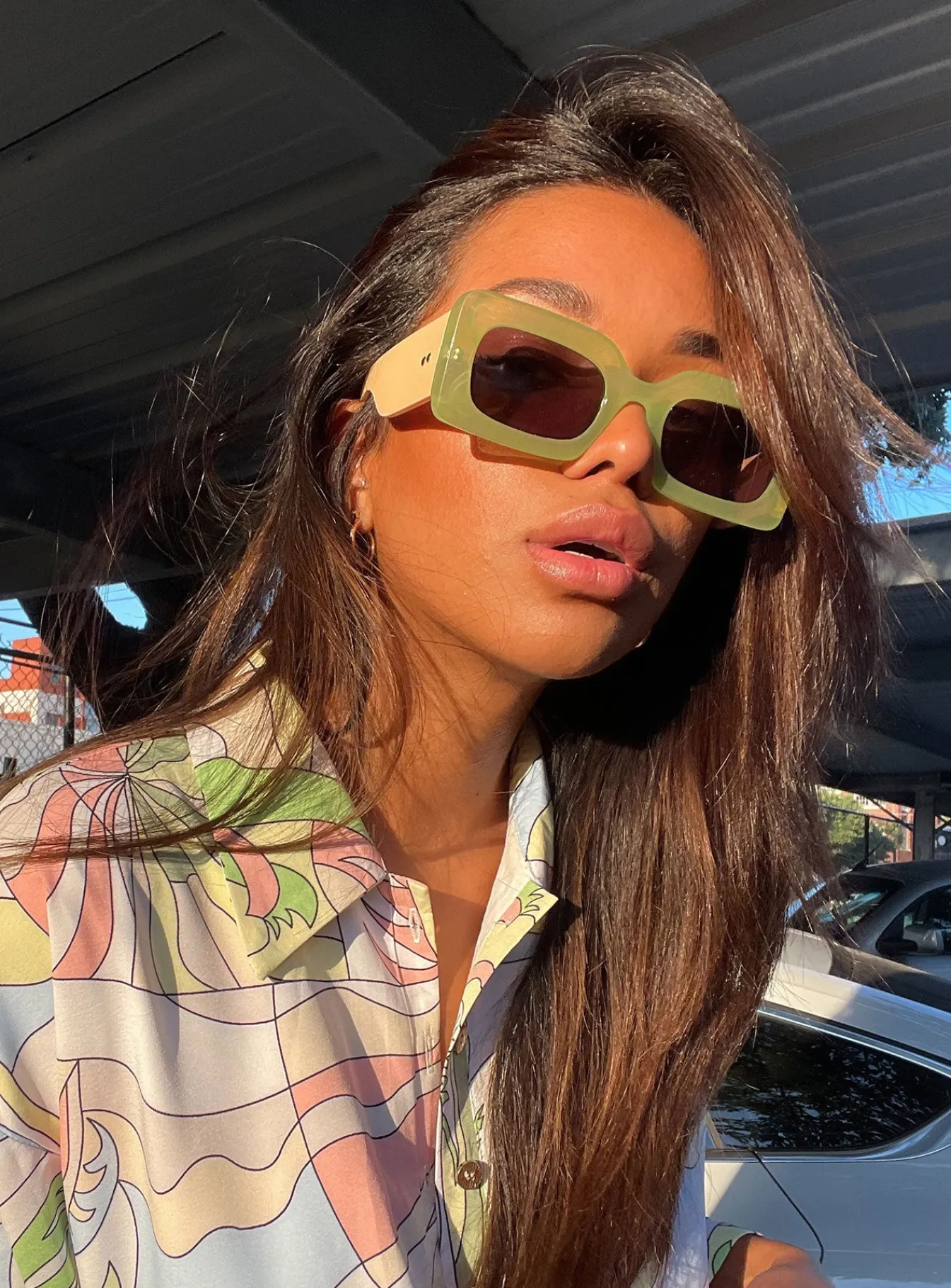 Princess Polly Sunset Daze Sunglasses Green Sale