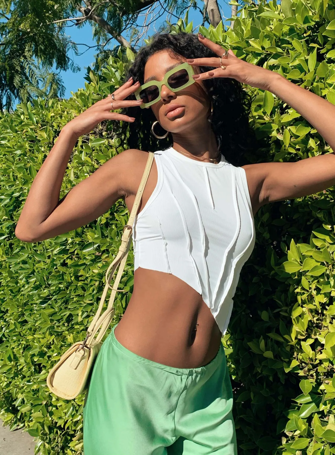Princess Polly Sunset Daze Sunglasses Green Sale