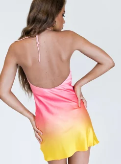 Princess Polly Sunset Mini Dress Pink Multi New