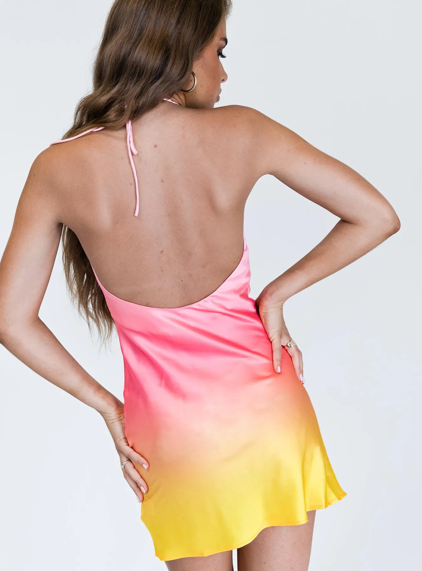 Princess Polly Sunset Mini Dress Pink Multi New