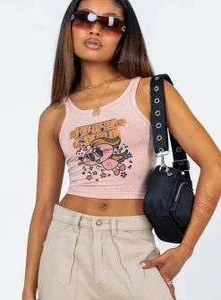 Princess Polly Supergirl Tank Top Pink Clearance