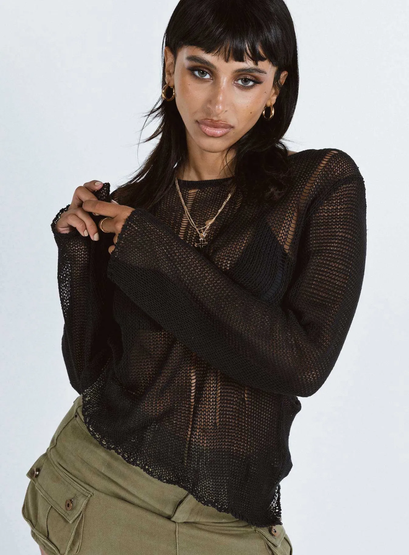 Princess Polly Sweeney Sweater Black Outlet