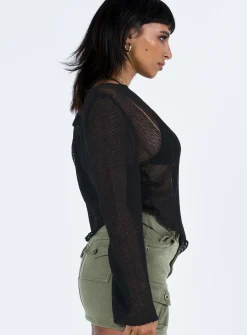 Princess Polly Sweeney Sweater Black Outlet