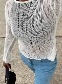 Princess Polly Sweeney Sweater  White Online