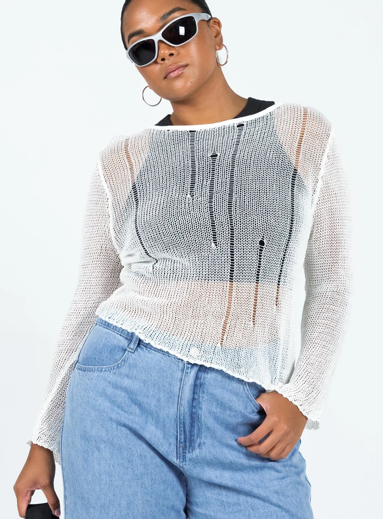 Princess Polly Sweeney Sweater White Online