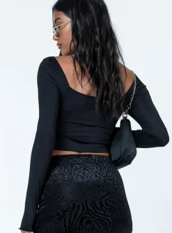 Princess Polly Sylvie Long Sleeve Top  Black Sale