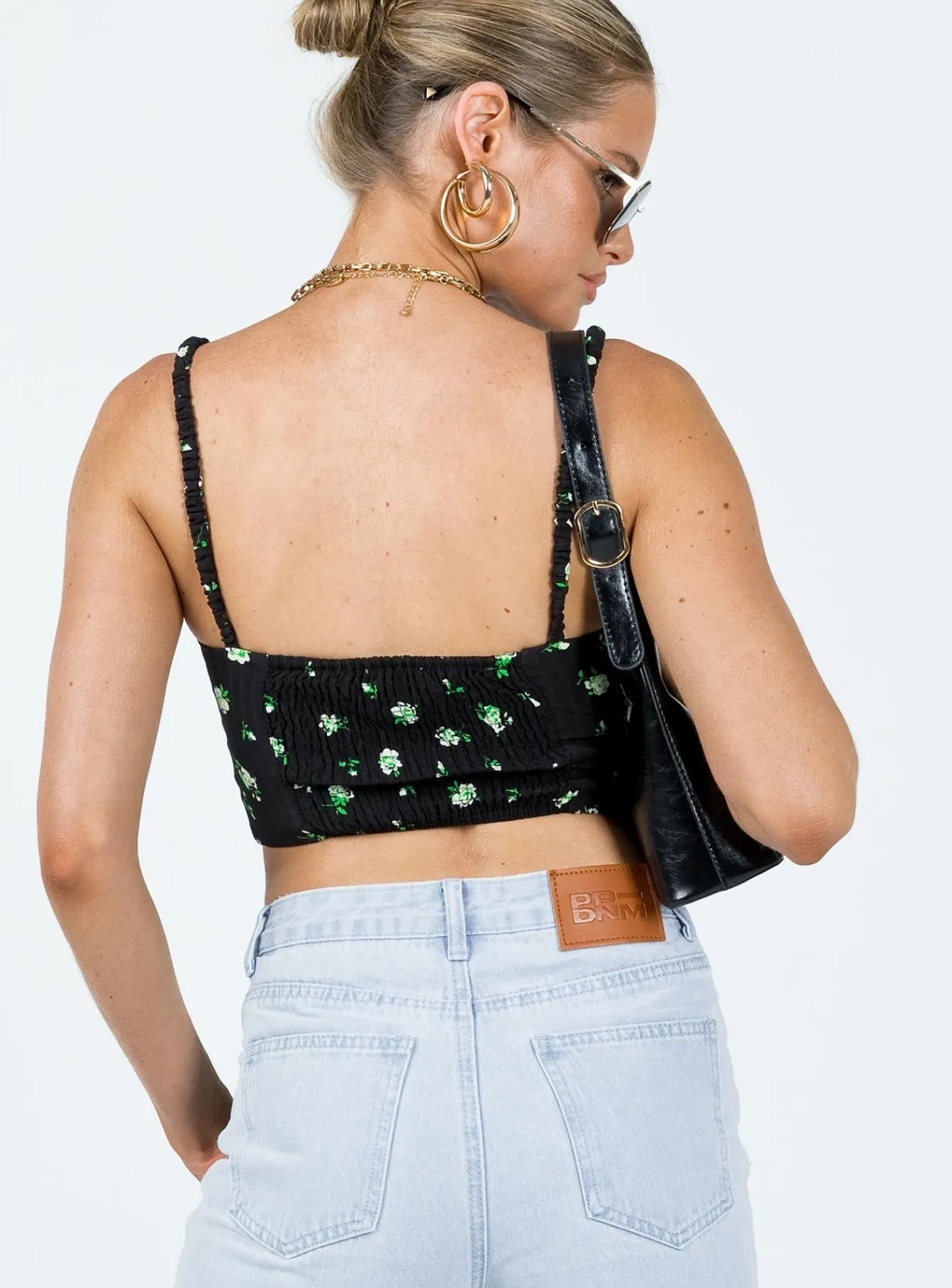 Princess Polly Symonds Corset Top Black / Floral Flash Sale