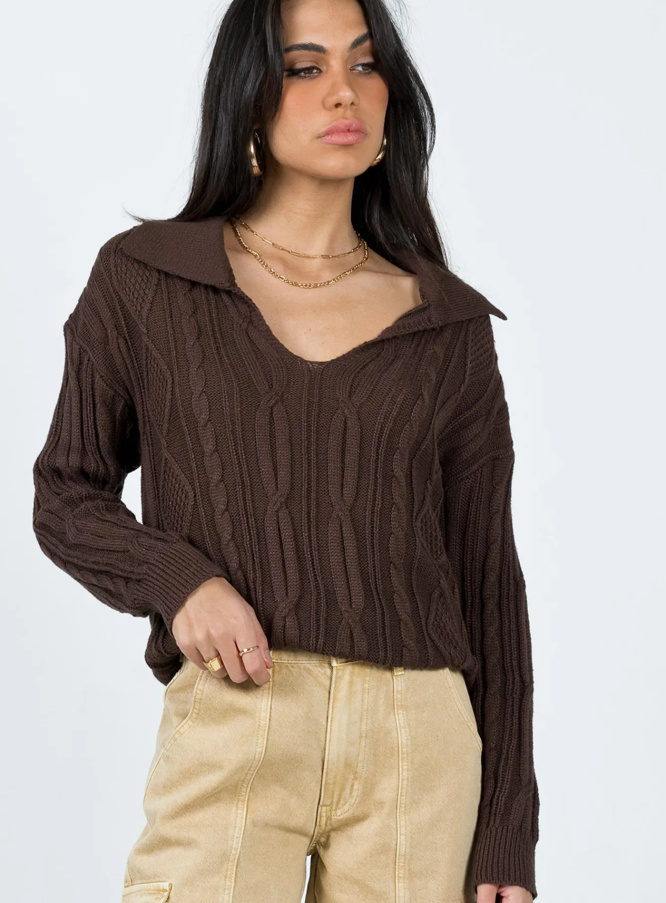 Princess Polly Symons Sweater Brown Best