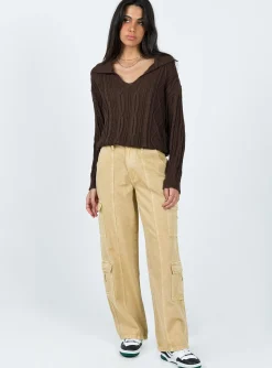 Princess Polly Symons Sweater Brown Best