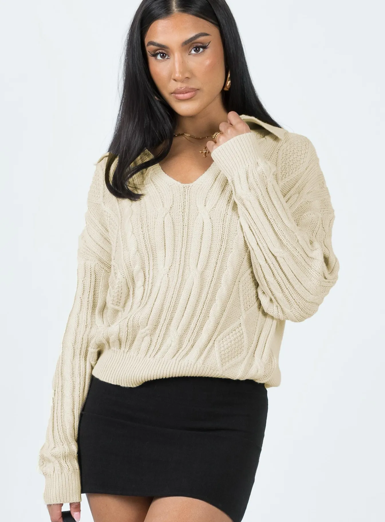 Princess Polly Symons Sweater Cream Store