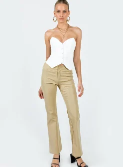 Princess Polly Tabithia Low Rise Pants  Beige Best