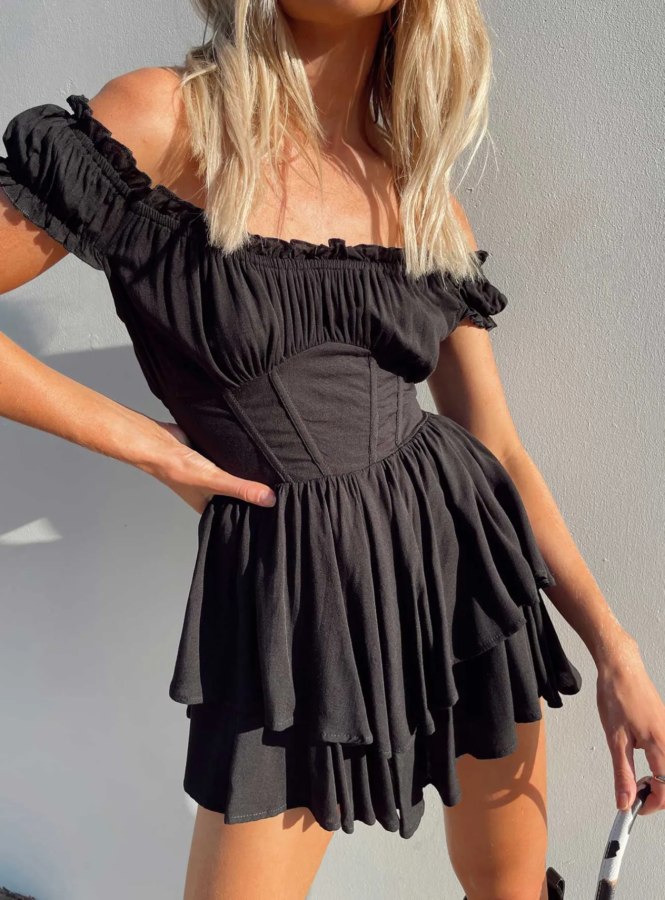Princess Polly Tahiti Romper Black New