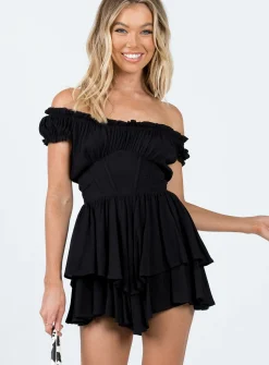 Princess Polly Tahiti Romper Black New