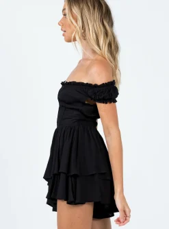 Princess Polly Tahiti Romper Black New