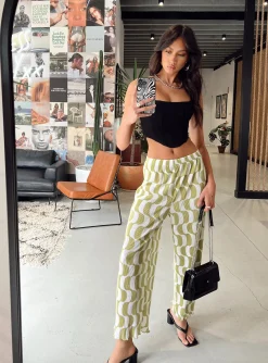 Princess Polly Taina Pleated Wide Leg Pantsmulti   Green Cheap