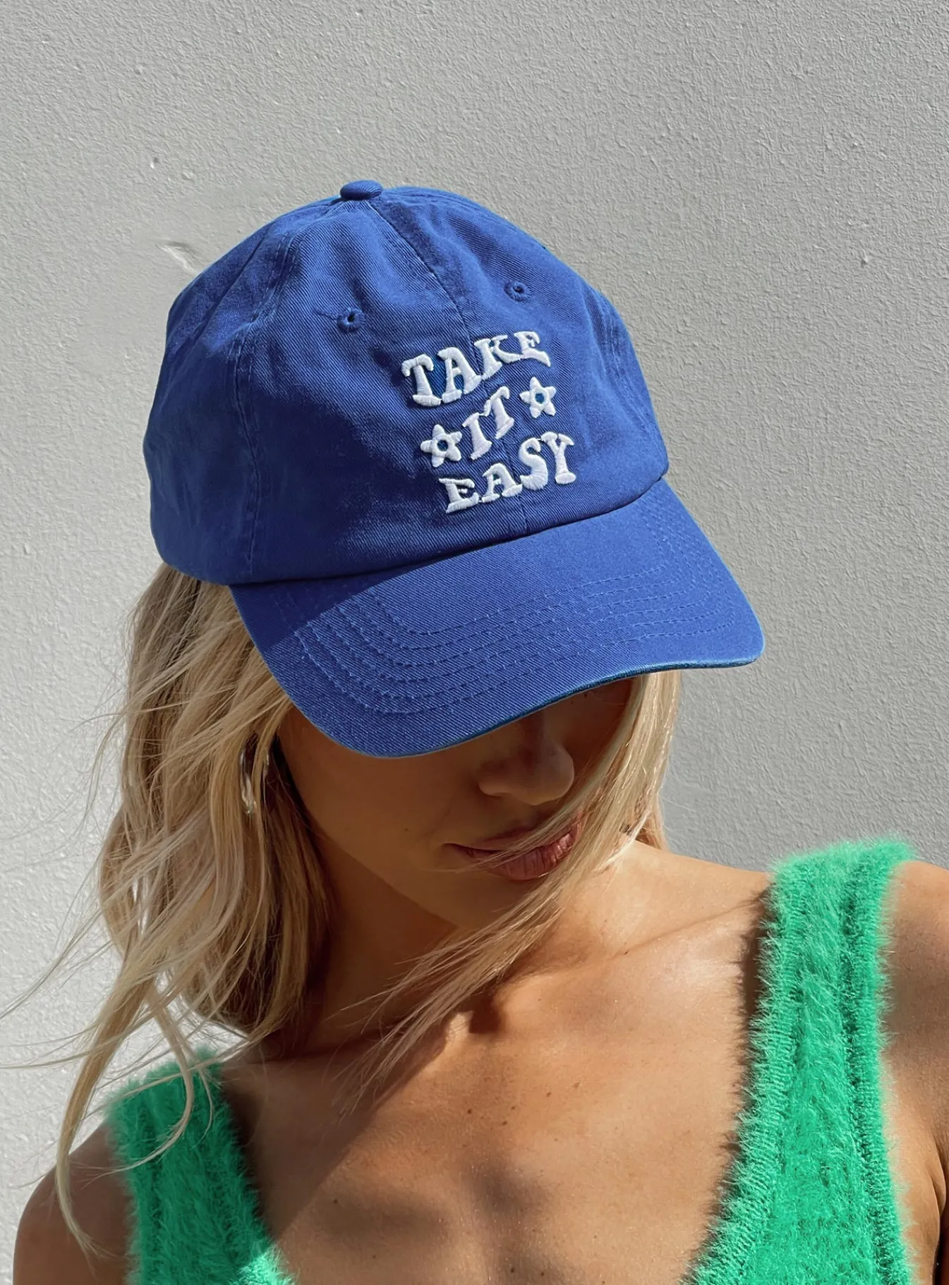 Princess Polly Take It Easy Dad Cap Blue Flash Sale