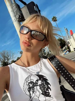 Princess Polly Take Me Back Sunglasses/ Grey   Black Outlet