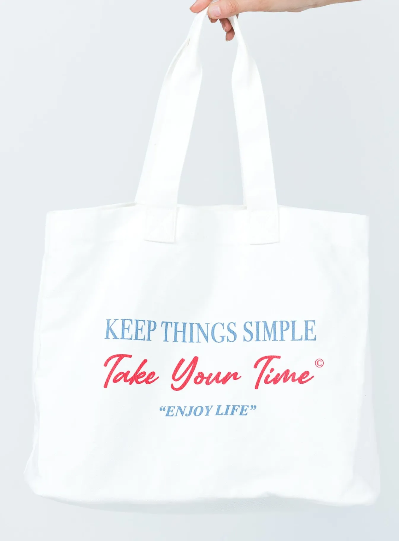 Princess Polly Take Your Time Tote Cream Cream / Blue Best