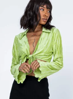 Princess Polly Talissa Long Sleeve Top  Green Hot