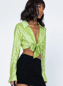Princess Polly Talissa Long Sleeve Top Green Hot