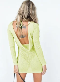 Princess Polly Tallie Knit Mini Dress  Green New