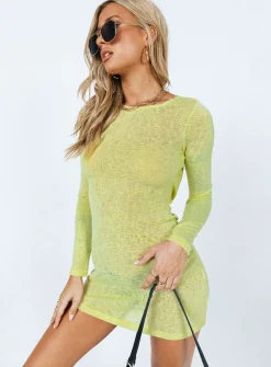 Princess Polly Tallie Knit Mini Dress  Green New