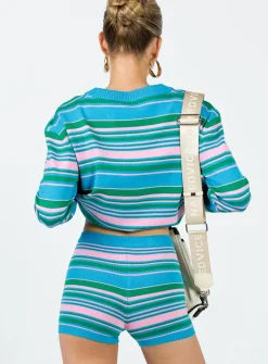 Princess Polly Tallow Knit Stripe Shorts  Multi Discount