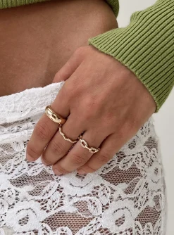 Princess Polly Tamarose Ring Set Gold Outlet
