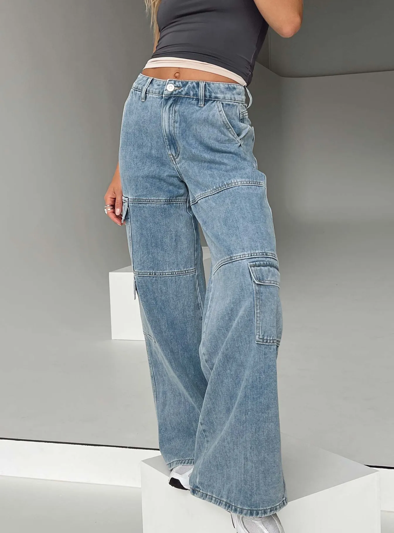 Princess Polly Tamba Cargo Jeans Denim Best