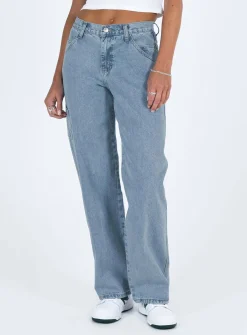 Princess Polly Tami Cargo Jeans Mid Wash  Denim Best Sale