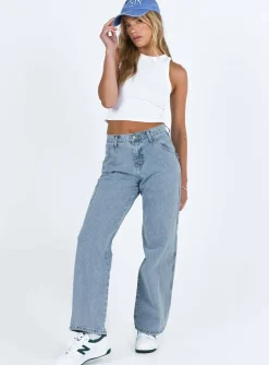 Princess Polly Tami Cargo Jeans Mid Wash  Denim Best Sale