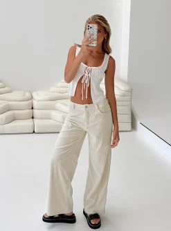 Princess Polly Tanaka Pants  Beige Outlet