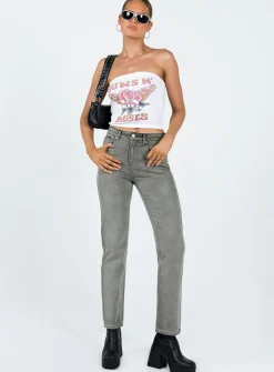 Princess Polly Tangmere Mid Rise Slim Jeans  Grey Flash Sale