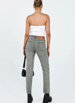 Princess Polly Tangmere Mid Rise Slim Jeans Grey Flash Sale